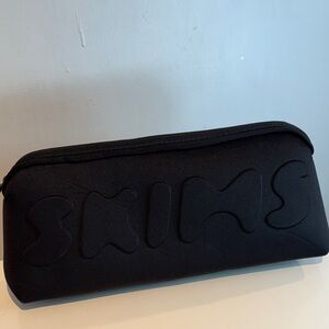 SKIMS Black Neoprene zipper Pouch